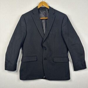 Lauren Ralph Lauren Sportcoat‎ 40R Black Label Men Black Wool Silk Cashmere Blaz